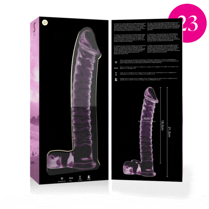 NEBULA SERIES BY IBIZA - MODELO 23 DILDO VIDRO BOROSILICADO ROSA 21.5 CM -O- 4 CM