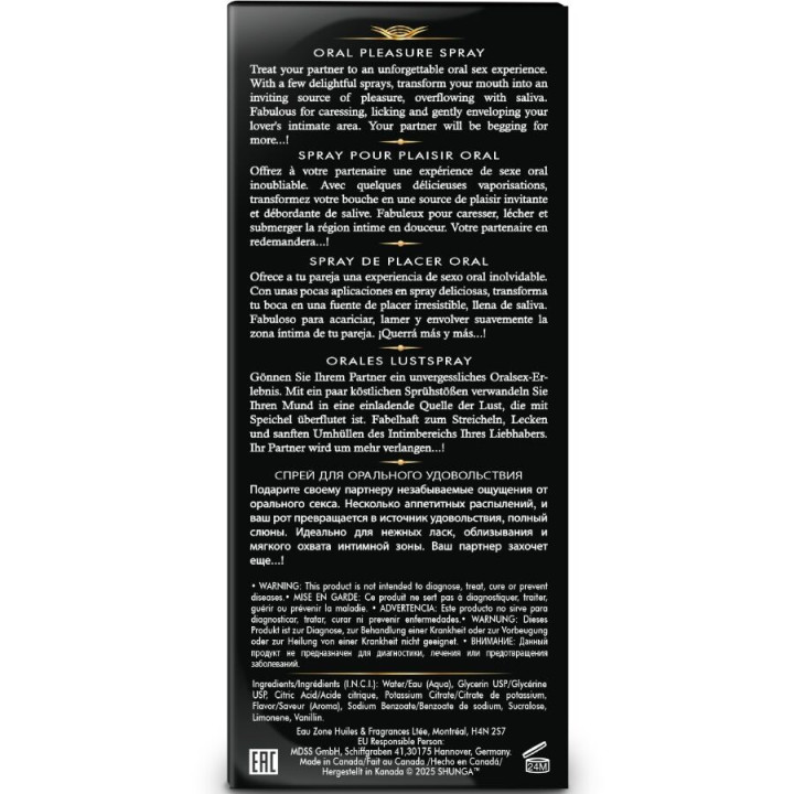 SHUNGA - SPRAY ORAL SEDUTOR DE PRAZER WAVES COM SABOR MELANCIA 20 ML