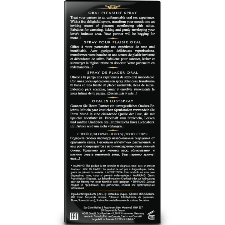 SHUNGA - SPRAY ORAL SEDUTOR DE MORANGO WAVES 20 ML