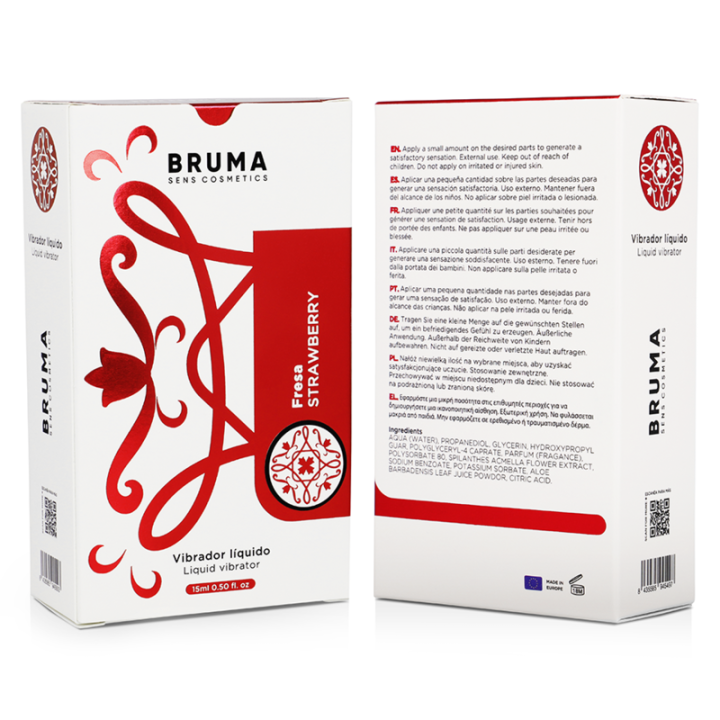 BRUMA - VIBRADOR LÍQUIDO ULTRA DESLIZANTE MORANGO 15 ML