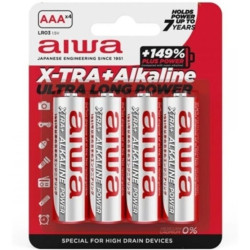 AIWA - X-TRA ALKALINE AAA BATERIA ALCALINA LR03 BLISTER*4