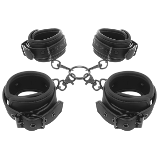 FETISH SUBMISSIVE - CONJUNTO DE ALGEMAS DE MÃOS E TORNOZELO COM FORRO DE NOPRENE