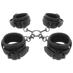 FETISH SUBMISSIVE - CONJUNTO DE ALGEMAS DE MÃOS E TORNOZELO COM FORRO DE NOPRENE