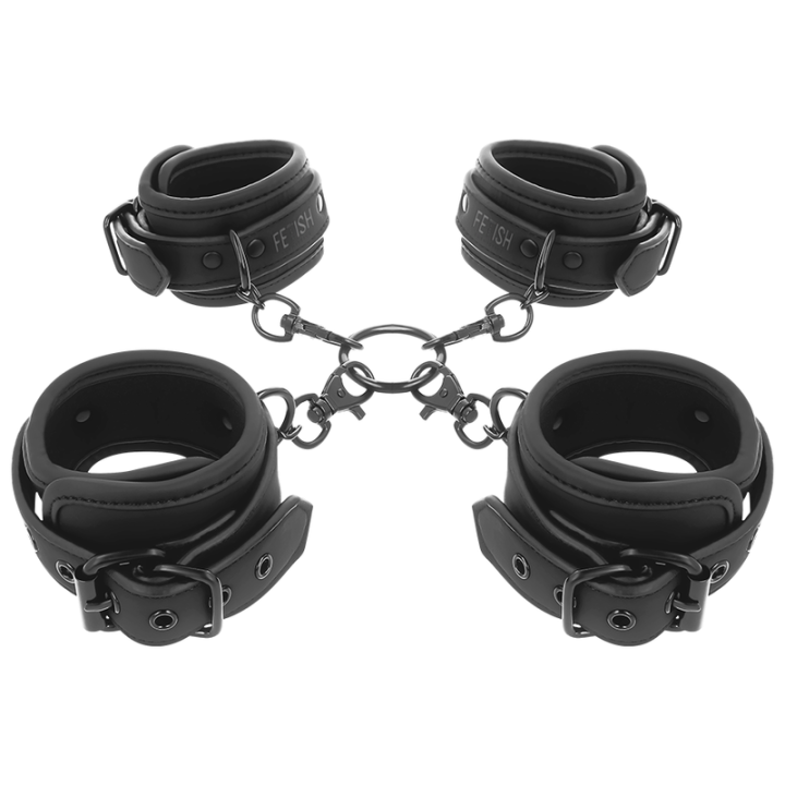 FETISH SUBMISSIVE - CONJUNTO DE ALGEMAS DE MÃOS E TORNOZELO COM FORRO DE NOPRENE