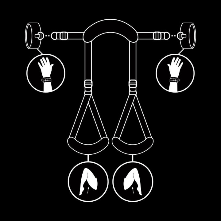 FETISH SUBMISSIVE - POSIÇÃO DE PERNAS ABERTAS COM ALGEMAS DE FORRO DE NOPRENE