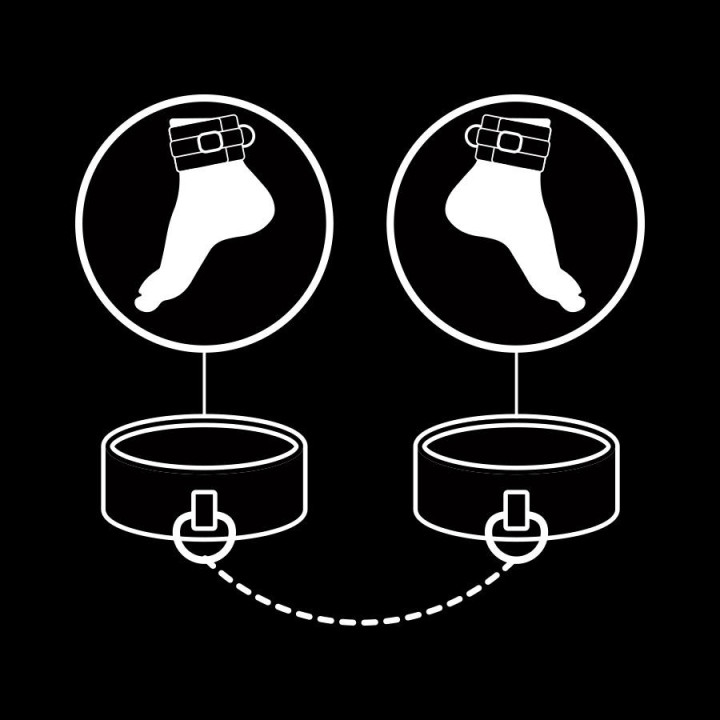 FETISH SUBMISSIVE - PUNHOS DE TORNOZELO DE COURO VEGANO COM FORRO DE NOPRENE