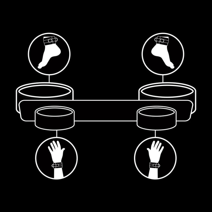 FETISH SUBMISSIVE - BARRA DE ESPALHAMENTO DE BONDAGE COM FORRO DE NOPRENE