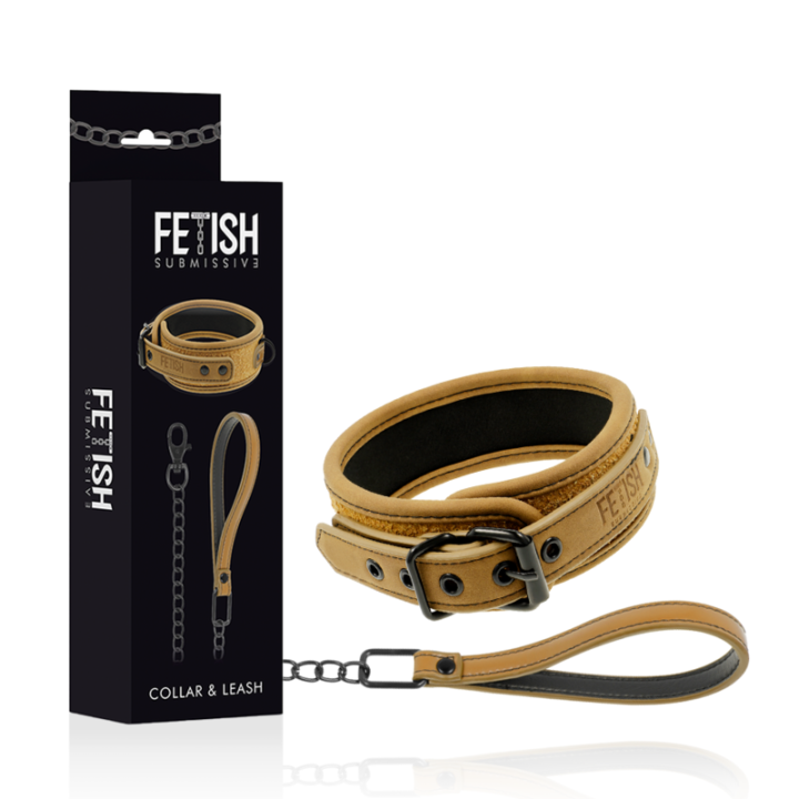 FETISH SUBMISSIVE ORIGIN - COLAR DE CORRENTE COM FORRO DE NEOPRENE