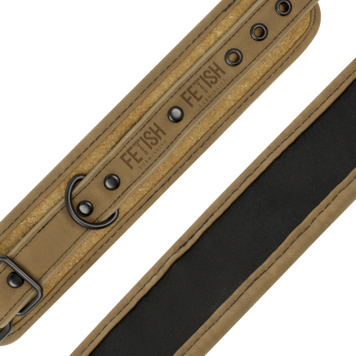 FETISH SUBMISSIVE ORIGIN - PUNHOS DE TORNOZELO DE COURO VEGANO COM FORRO DE NEOPRENE