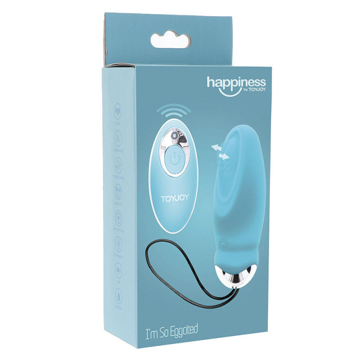 TOYJOY - FELICIDADE. EU ESTOU TÃO EXCITADO VIBRADOR COM CONTROLE REMOTO AZUL