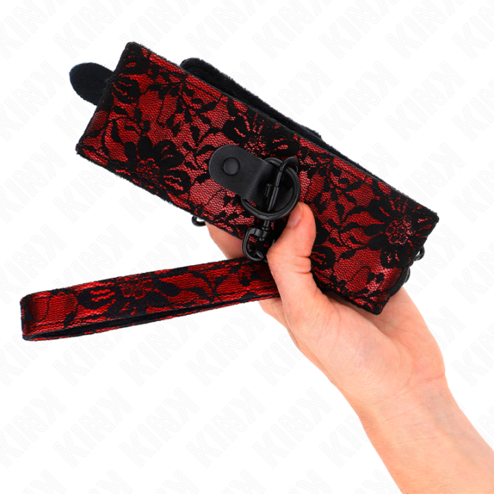 KINK - COLAR DE RENDA COM CINTO COM CINTO DE COURO REAL 105 CM / 44 X 5.5 CM