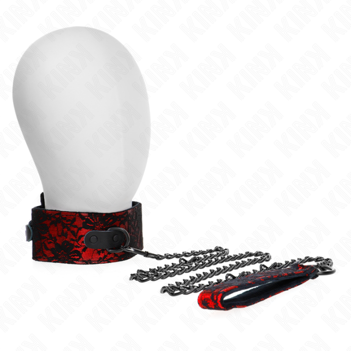 KINK - COLAR DE RENDA COM CINTO COM CINTO DE COURO REAL 105 CM / 44 X 5.5 CM