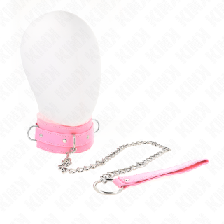 KINK - COLAR COM TRELA 65 CM COM RESTRIÇÕES ROSA 36-42 CM X 5.5 CM