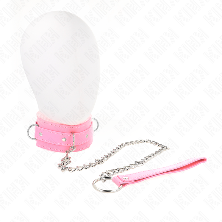 KINK - COLAR COM TRELA 65 CM COM RESTRIÇÕES ROSA 36-42 CM X 5.5 CM