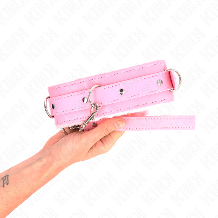 KINK - COLAR COM TRELA 65 CM COM RESTRIÇÕES ROSA 36-42 CM X 5.5 CM