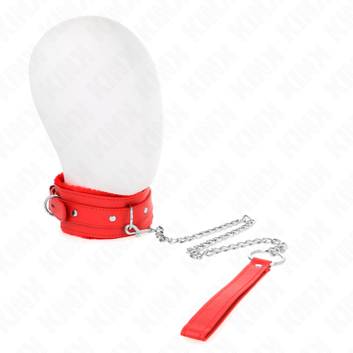 KINK - COLAR COM TRELA 65 CM COM RESTRIÇÕES VERMELHO 36-42 CM X 5.5 CM