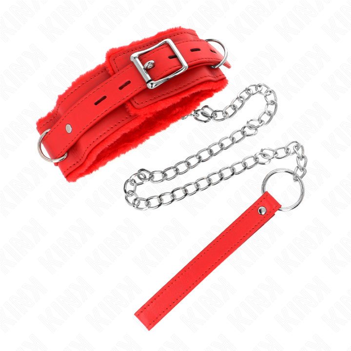 KINK - COLAR COM TRELA 65 CM COM RESTRIÇÕES VERMELHO 36-42 CM X 5.5 CM