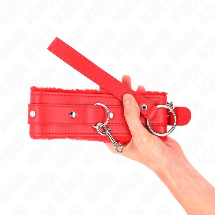 KINK - COLAR COM TRELA 65 CM COM RESTRIÇÕES VERMELHO 36-42 CM X 5.5 CM