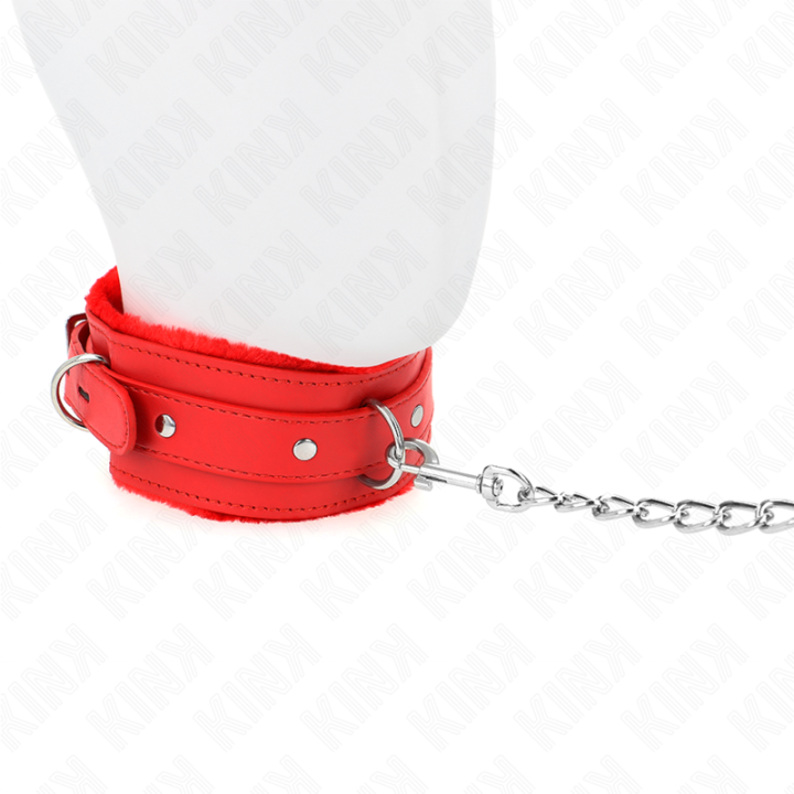 KINK - COLAR COM TRELA 65 CM COM RESTRIÇÕES VERMELHO 36-42 CM X 5.5 CM