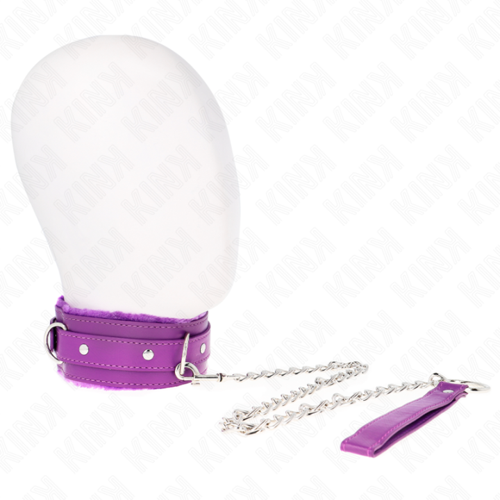 KINK - COLAR COM TRELA 65 CM COM RESTRIÇÕES ROXO 36-42 CM X 5.5 CM