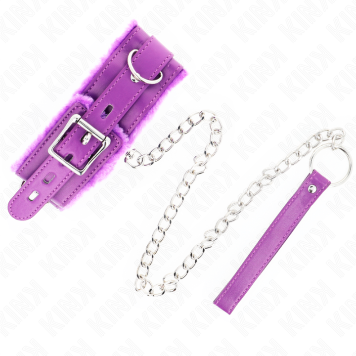 KINK - COLAR COM TRELA 65 CM COM RESTRIÇÕES ROXO 36-42 CM X 5.5 CM