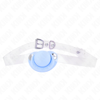 KINK - MORDAÇA EM FORMA DE CHUPETA AZUL CLARO 5.5 x 4 CM AJUSTÁVEL 43-60 CM