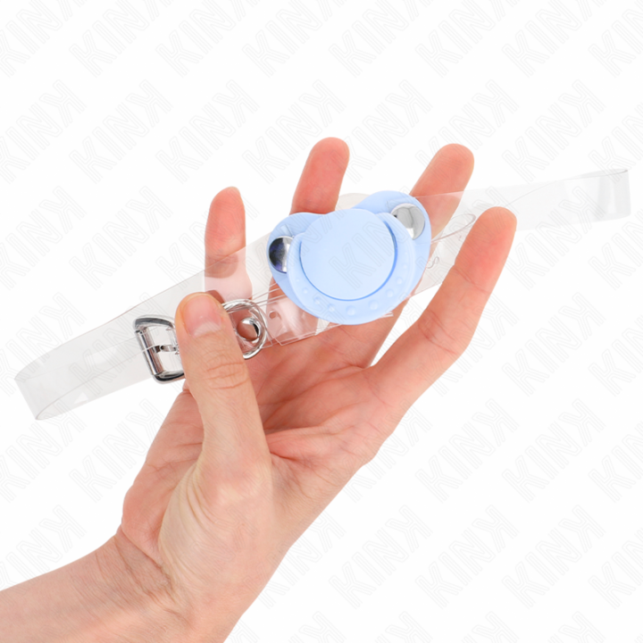 KINK - MORDAÇA EM FORMA DE CHUPETA AZUL CLARO 5.5 x 4 CM AJUSTÁVEL 43-60 CM