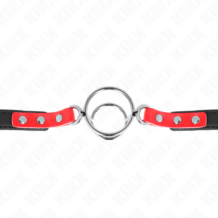 KINK - GAG COM MÚLTIPLOS O-RINGS 4 / 4.8 CM VERMELHO 38 X 56 CM
