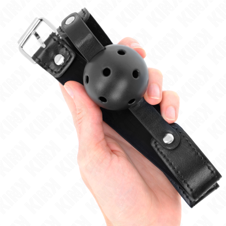 KINK - BOLA RESPIRÁVEL PRETA 4.5 CM MORDAÇA 65 x 2.5 CM