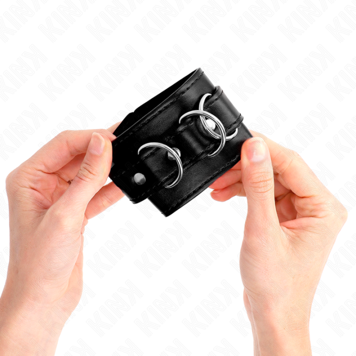 KINK - 3 RETENÇÕES DE PULSO D-RING AJUSTÁVEIS PRETO 17.5-25 CM X 6 CM