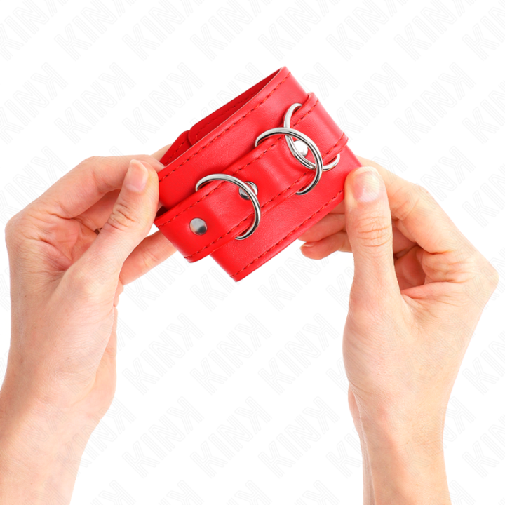 KINK - 3 RETENÇÕES DE PULSO D-RING AJUSTÁVEIS VERMELHO 17.5-25 CM X 6 CM