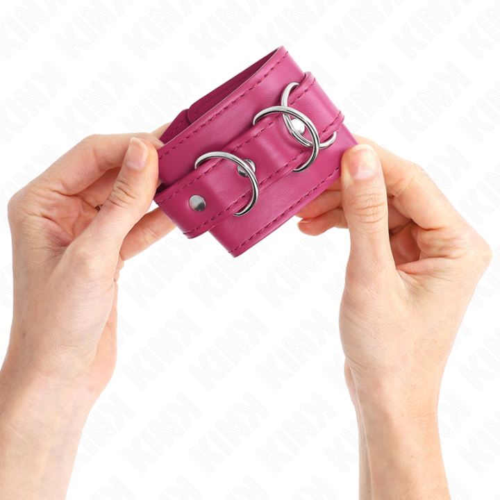 KINK - 3 RETENÇÕES DE PULSO D-RING AJUSTÁVEIS ROSA 17.5-25 CM X 6 CM