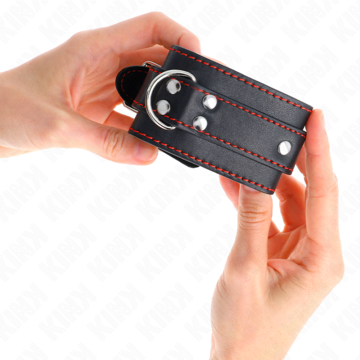 KINK - PUNHOS PRETOS COM FORRO VERMELHO AJUSTÁVEIS 20-28 CM X 5.5 CM