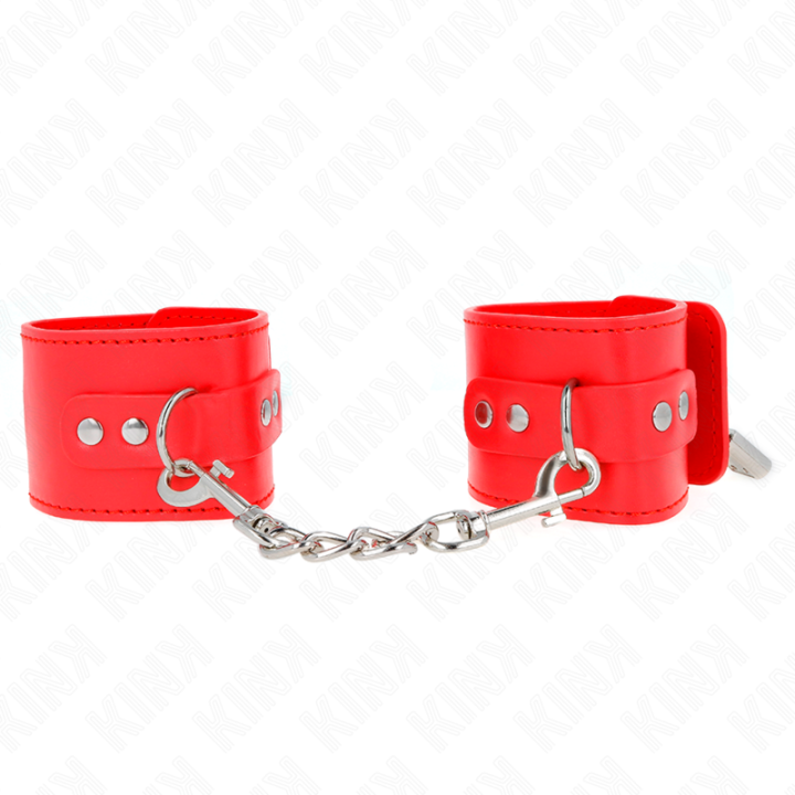 KINK - PUNHOS COM FECHO DE CADEADO VERMELHO AJUSTÁVEL 16-23 CM X 5.5 CM
