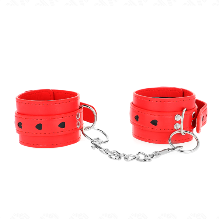 KINK - PULSO VERMELHO COM INSERÇÃO DE CORAÇÃO PRETO AJUSTÁVEL 21-28 CM X 5.5 CM