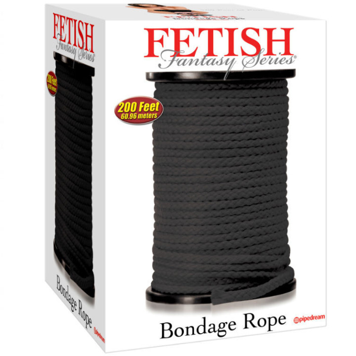 FETISH FANTASY SERIES - CORDA BONDAGE PRETA 60.96 METROS