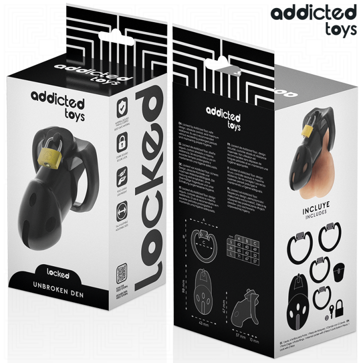 ADDICTED TOYS LOCKED - GAIOLA DE PÊNIS DEN INQUEBRÁVEL 9.8 CM