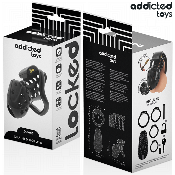 ADDICTED TOYS LOCKED - GAIOLA DE PÊNIS OCO COM CORRENTE 10.5 CM