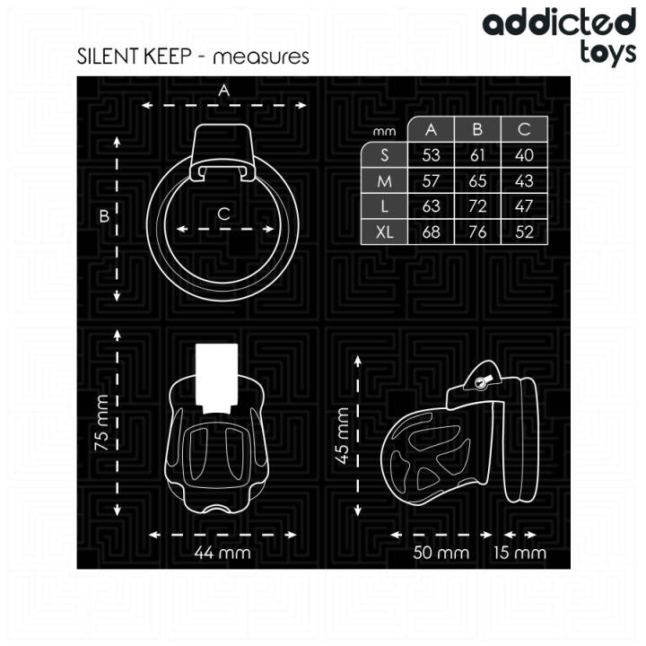 ADDICTED TOYS LOCKED - GAIOLA PARA PÊNIS SILENT KEEP 7.5 CM
