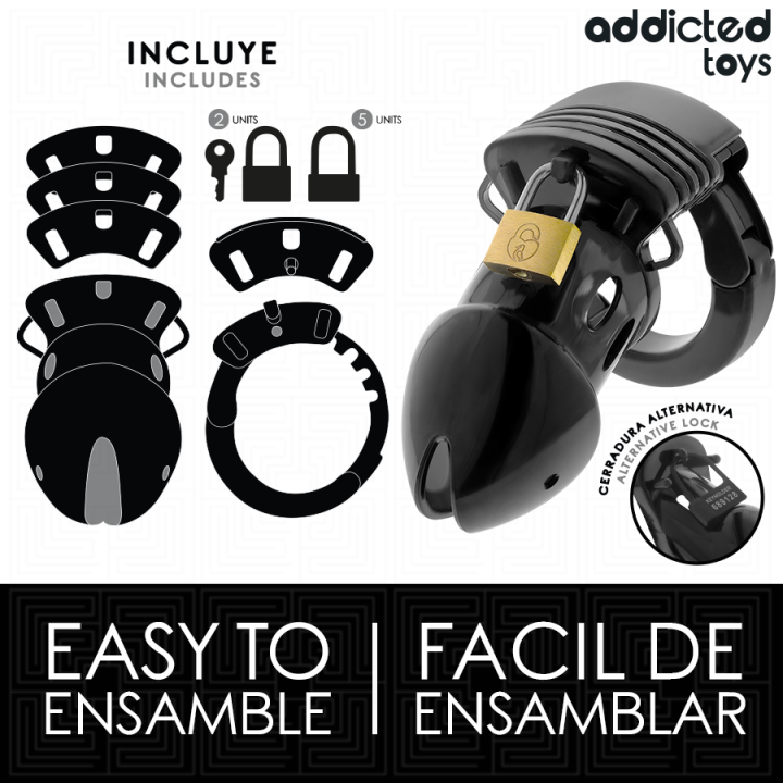 ADDICTED TOYS LOCKED - GAIOLA PARA PÊNIS CHASTITY DEPHHS 7.5 CM