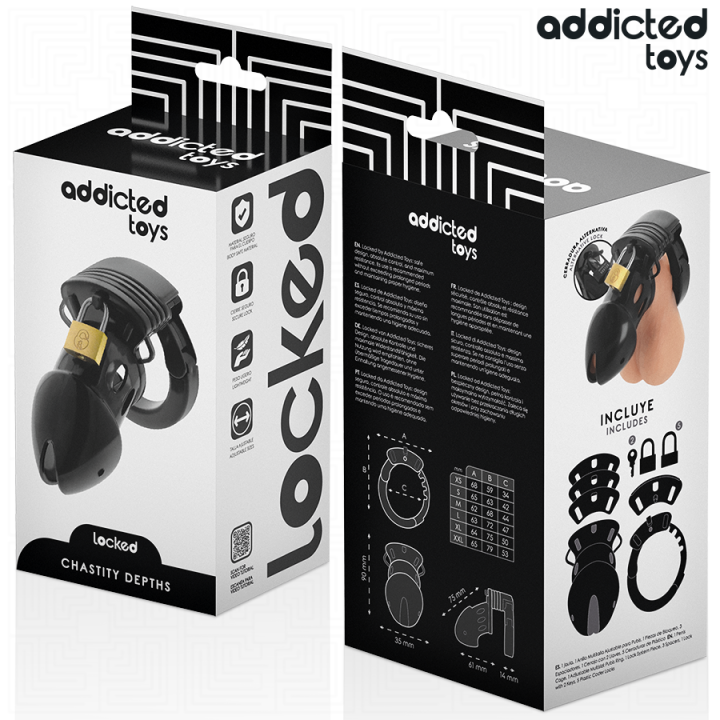 ADDICTED TOYS LOCKED - GAIOLA PARA PÊNIS CHASTITY DEPHHS 7.5 CM