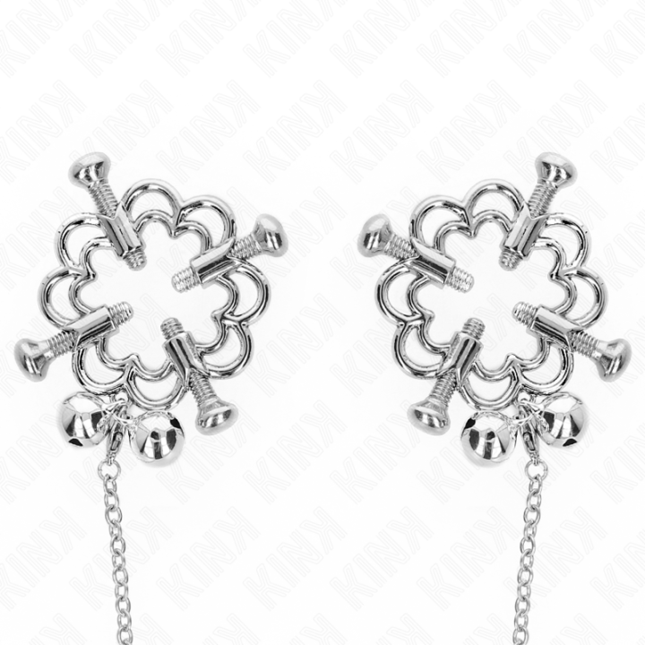 KINK - PINÇAS DE FLOR DE METAL COM CORRENTE
