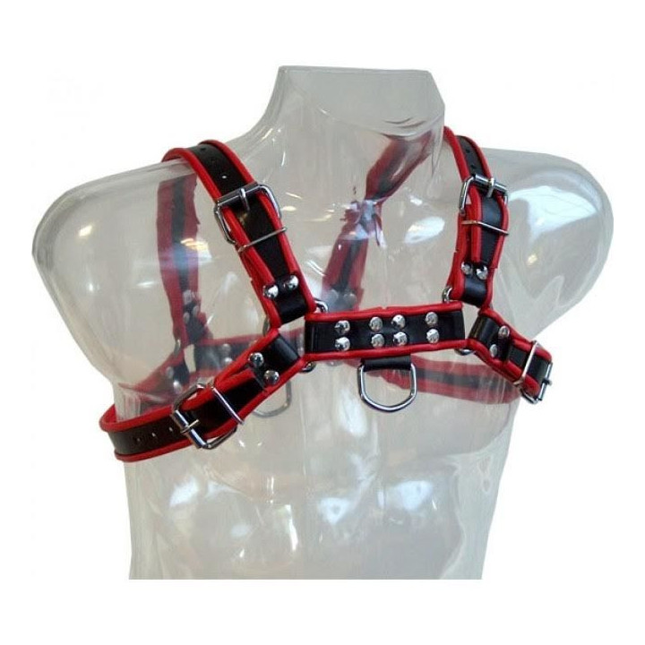 LEATHER BODY - CORRENTE ARNES III PRETO/VERMELHO