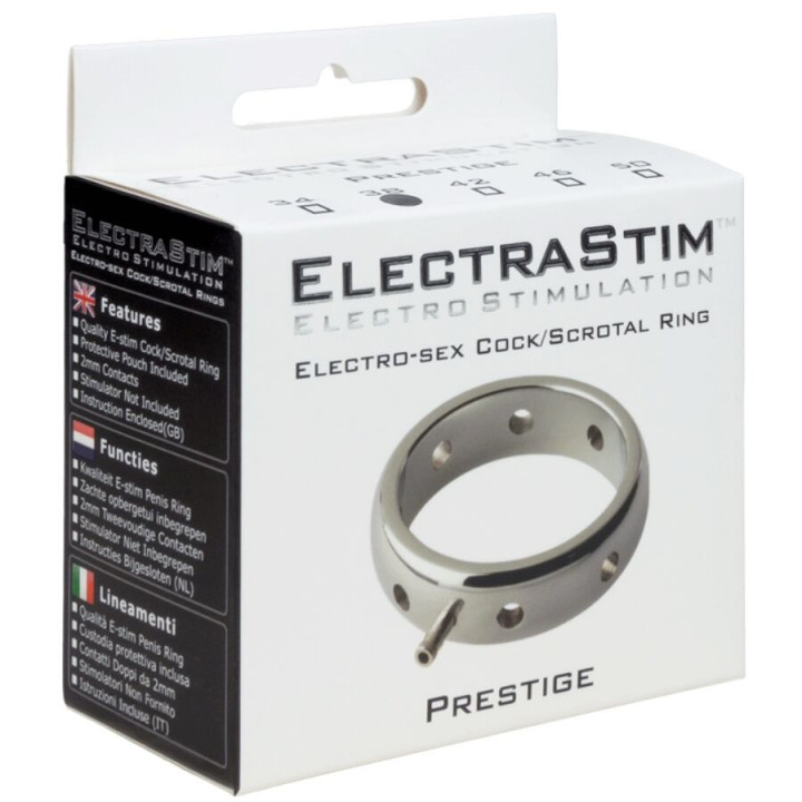 ELECTRASTIM - ANEL PENIANO ELETROMAGNÉTICO DE METAL PRESTIGE 50 MM