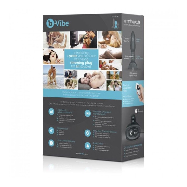 B-VIBE - PLUG ANAL DE CONTROLE REMOTO RIMMING PETITE PRETO