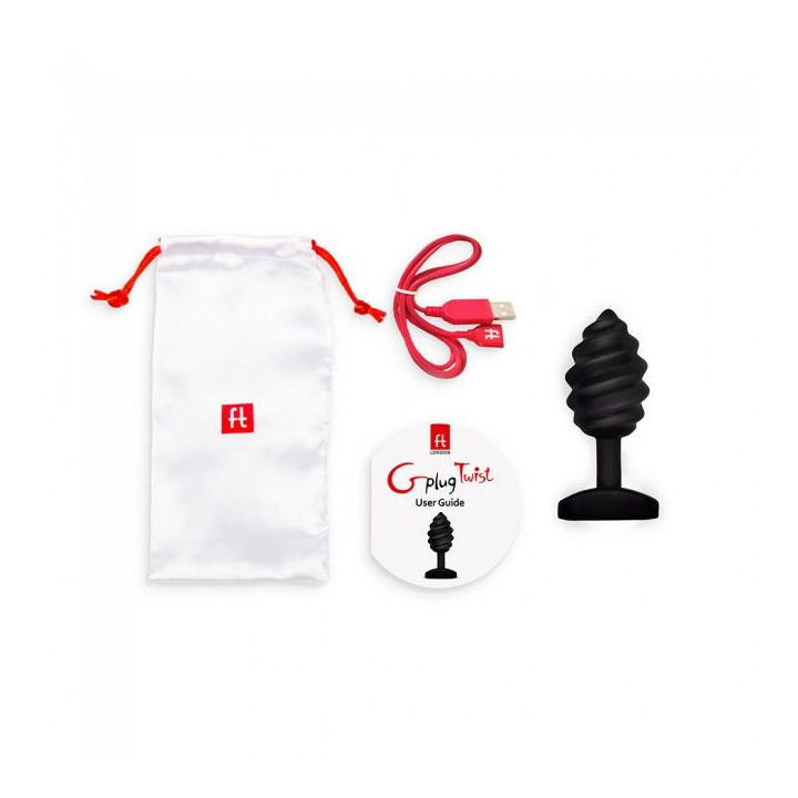 G-VIBE - GPLUG TWIST COM VIBRAO PRETO