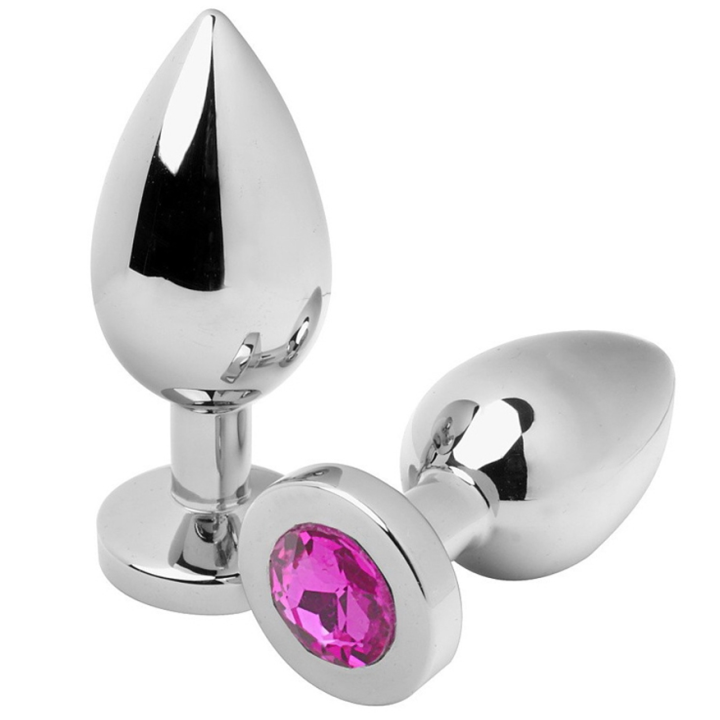 METAL HARD - PLUG ANAL DIAMANTE ROSA PEQUENO 5.71CM