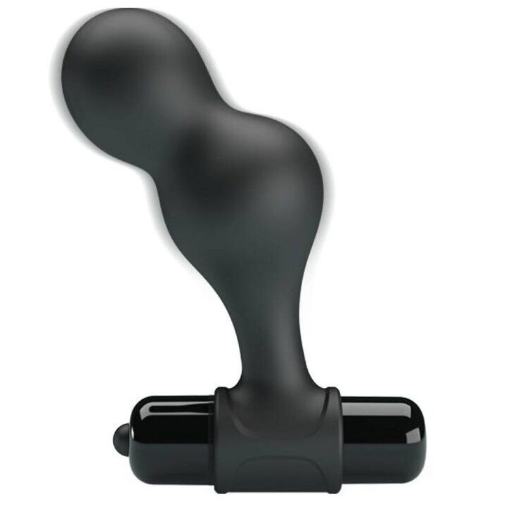 MR PLAY - PLUG ANAL VIBRADOR DE SILICONE PRETO