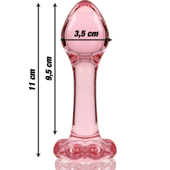 NEBULA SERIES BY IBIZA - MODELO 2 PLUG ANAL VIDRO BOROSILICADO ROSA 11 CM -O- 3.5 CM