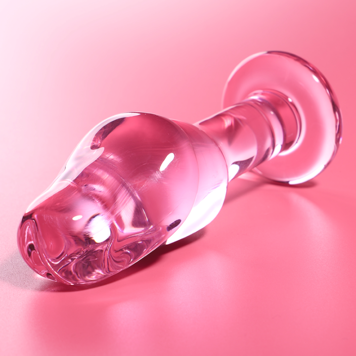 NEBULA SERIES BY IBIZA - MODELO 6 PLUG ANAL VIDRO BOROSILICADO ROSA 12.5 CM -O- 4 CM